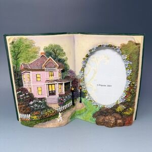 Popular 2001 Cottage Herbs 3D Book Photo Frame 3.5x5 Pink Victorian House Cat